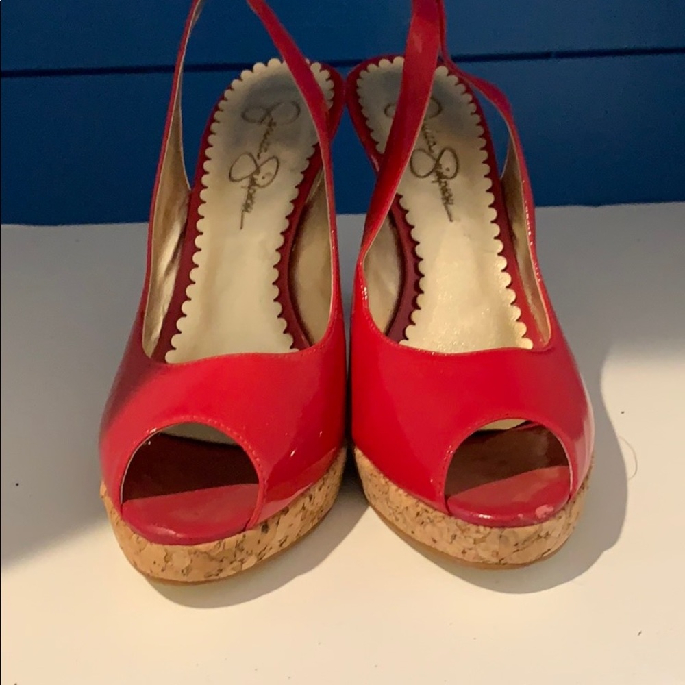 Leather Peep-Toe Slingbacks